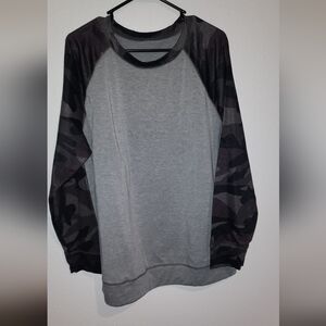 Gray and Camouflage Sweatshirt